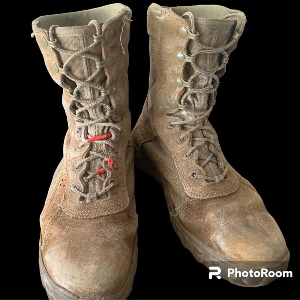 Old military steel toe boots